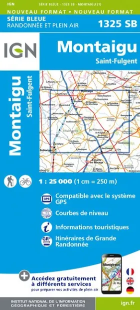 Wandelkaart - Topografische kaart 1325SB Montaigu | IGN - Institut Géo