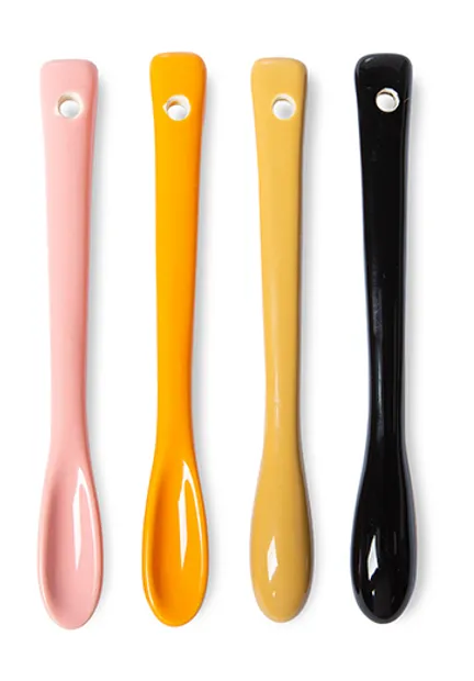 Bold & basic ceramics: tea spoons, colourful (set of 4)