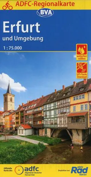 Fietskaart ADFC Regionalkarte Erfurt und Umgebung | BVA