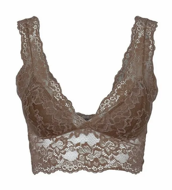 Lina lace bra top fossil beige