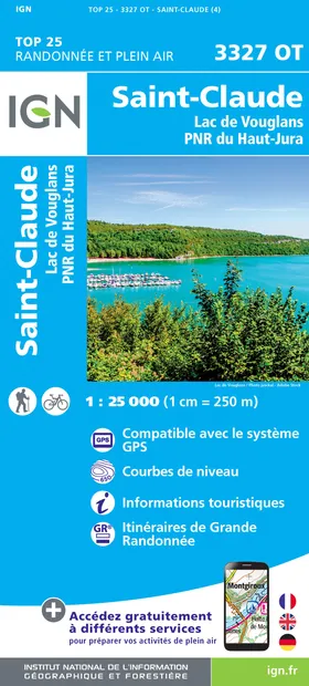Wandelkaart - Topografische kaart 3327OT Saint-Claude | IGN - Institut