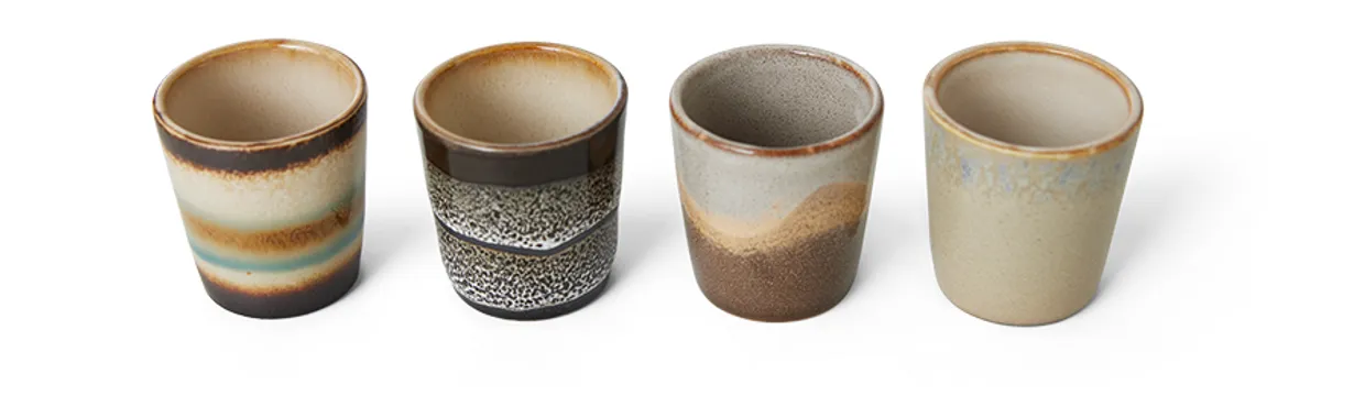 70s ceramics: egg cups, granite (set of 4)