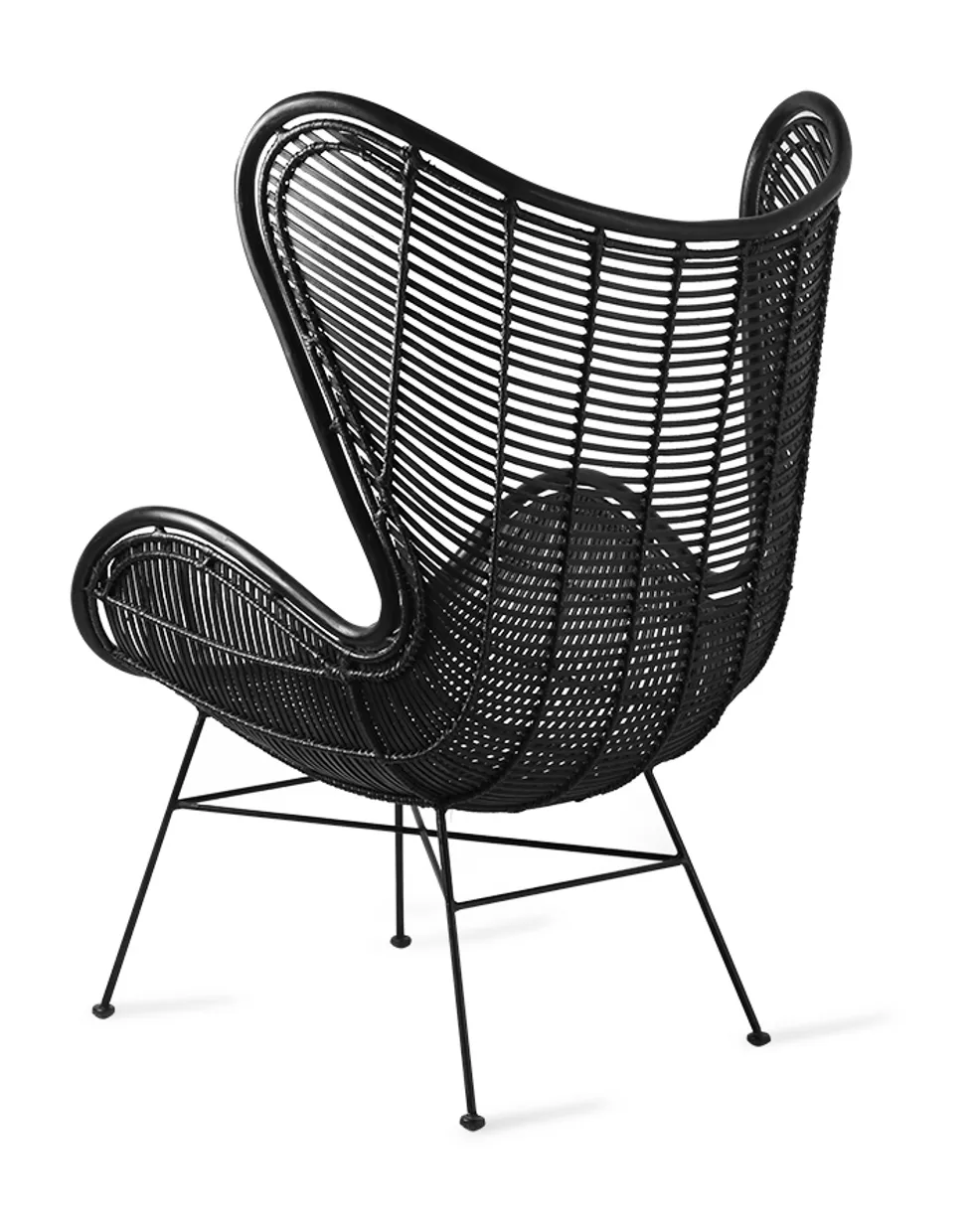 Rattan egg chair black