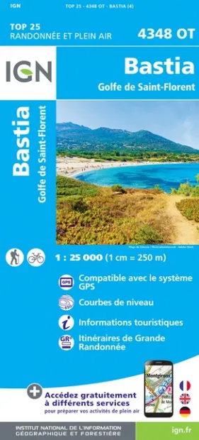 Wandelkaart - Topografische kaart 4348OT Bastia | IGN - Institut Géogr
