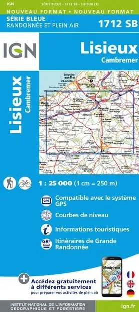 Wandelkaart - Topografische kaart 1712SB Lisieux - Cambremer | IGN - I