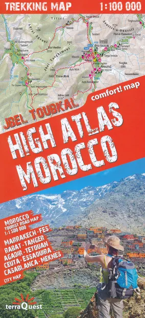 Wandelkaart - Wegenkaart - landkaart Trekking map High Atlas Morocco |