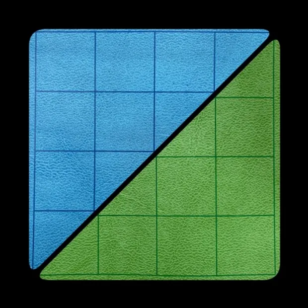 Reversible Battlemat 1 Inch Squares Blauw-Groen