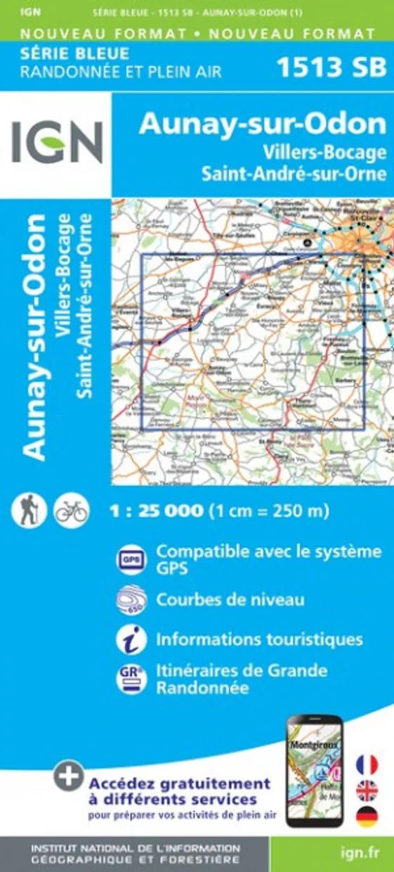 Wandelkaart - Topografische kaart 1513SB Aunay-sur-Odon | IGN - Instit
