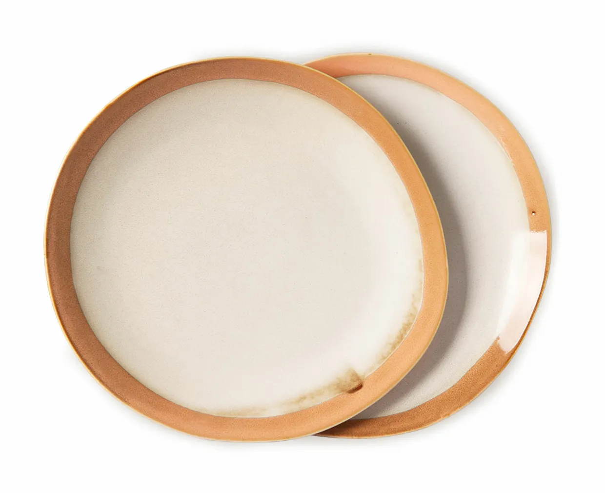 70s ceramics: dinner plates, earth  (set of 2)