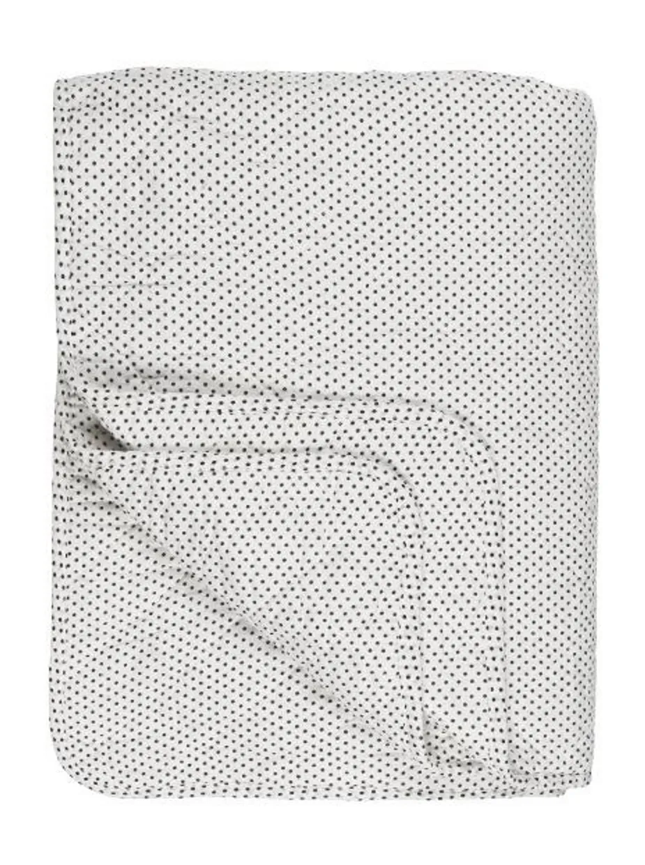 Quilt plaid doorgestikt 130x180 White/Black dots