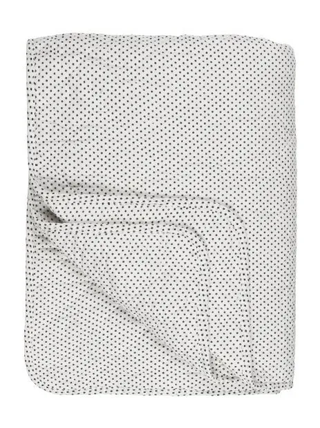 Quilt plaid doorgestikt 130x180 White/Black dots
