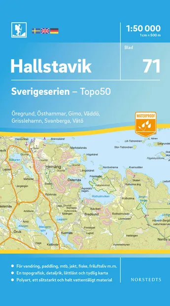 Wandelkaart - Topografische kaart 71 Sverigeserien Hallstavik | Norste