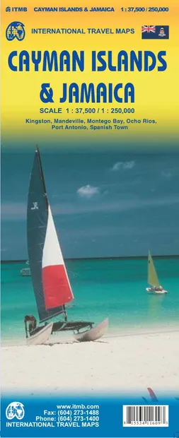 Wegenkaart - landkaart Cayman Islands (Kaaiman Eilanden) & Jamaica | I