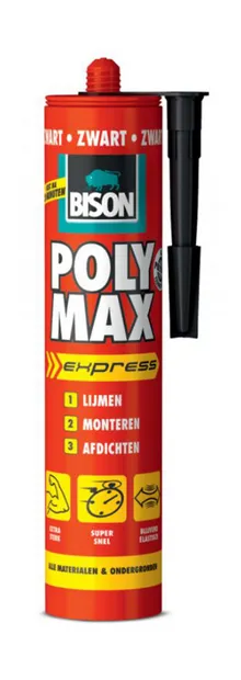 Polymax Express Zwart, koker 310ml