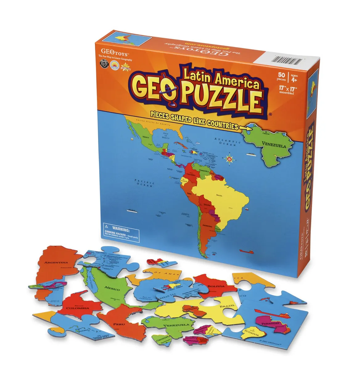 Kinderpuzzel GeoPuzzle Latin America - Latijns Amerika | GEOtoys