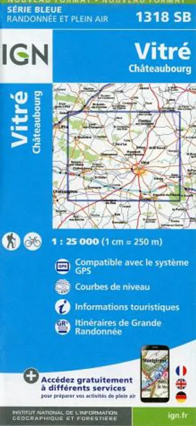 Wandelkaart - Topografische kaart 1318SB Vitré - Châteaubourg | IGN -