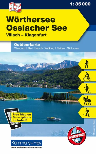 Wandelkaart 17 Outdoorkarte AT Wörthersee - Ossiacher See | Kümmerly &