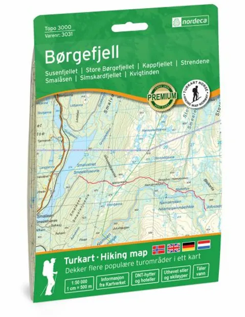 Wandelkaart 3031 Topo 3000 Børgefjell - Borgefjell | Nordeca