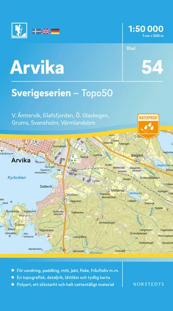 Wandelkaart - Topografische kaart 54 Sverigeserien Arvika | Norstedts