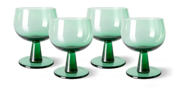 The emeralds: wine glass low, fern green (set of 4)