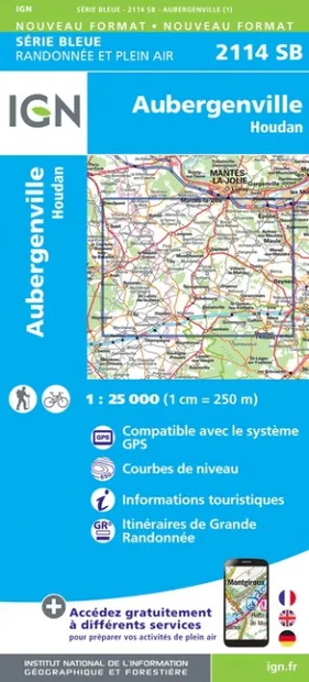 Wandelkaart - Topografische kaart 2114SB Houdan - Aubergenville | IGN