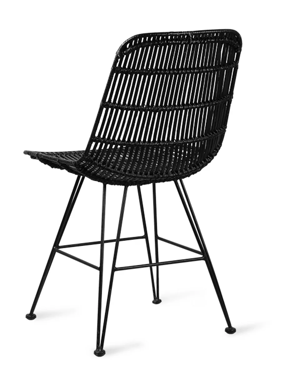 Rattan dining chair black