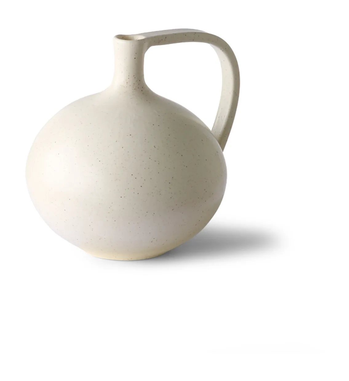 Ceramic jar M white speckled