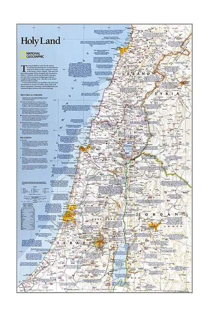 Wandkaart Holy Land – Israël, 53 x 80 cm | National Geographic
