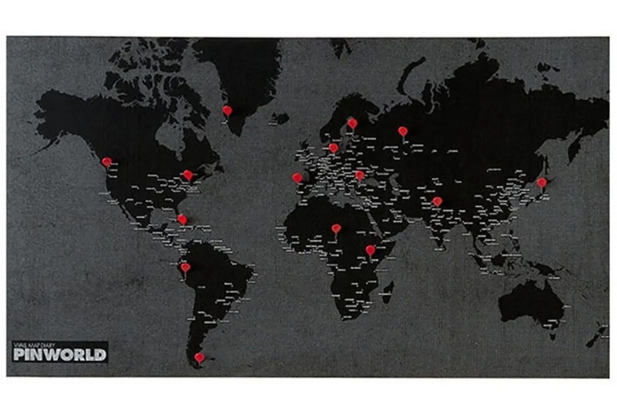 Wereldkaart Pin world Black Large | Palomar
