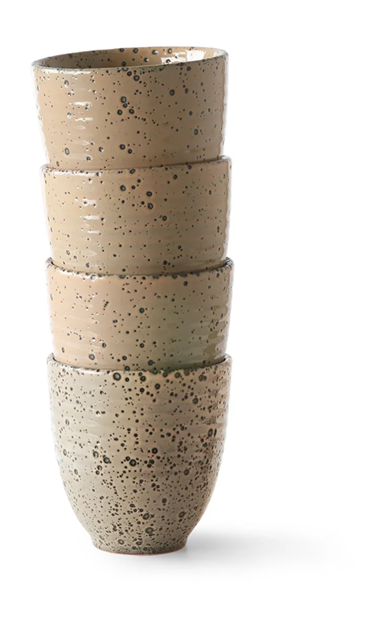 Gradient ceramics: mug taupe (set of 4)
