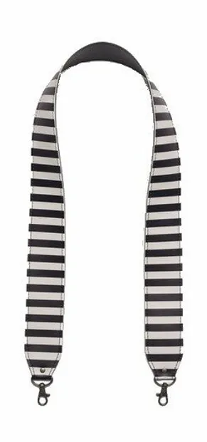 Bag strap stripe black white