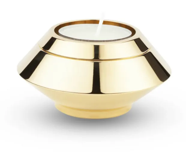Mini urn met waxine in goudkleurig edelstaal (90ml)