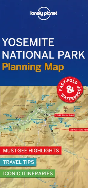 Wegenkaart - landkaart Planning Map Yosemite National Park | Lonely Pl
