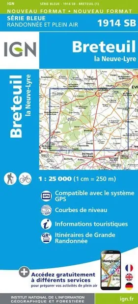 Wandelkaart - Topografische kaart 1914SB Breteuil – La Neuve-Lyre | IG