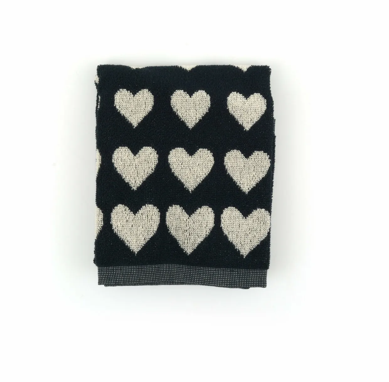Handdoek Hearts Zwart Zwart