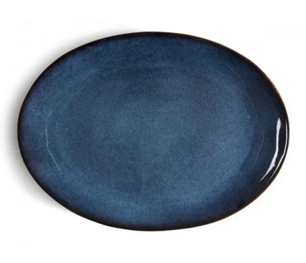 Schaal ovaal 45 cm Zwart/Donkerblauw