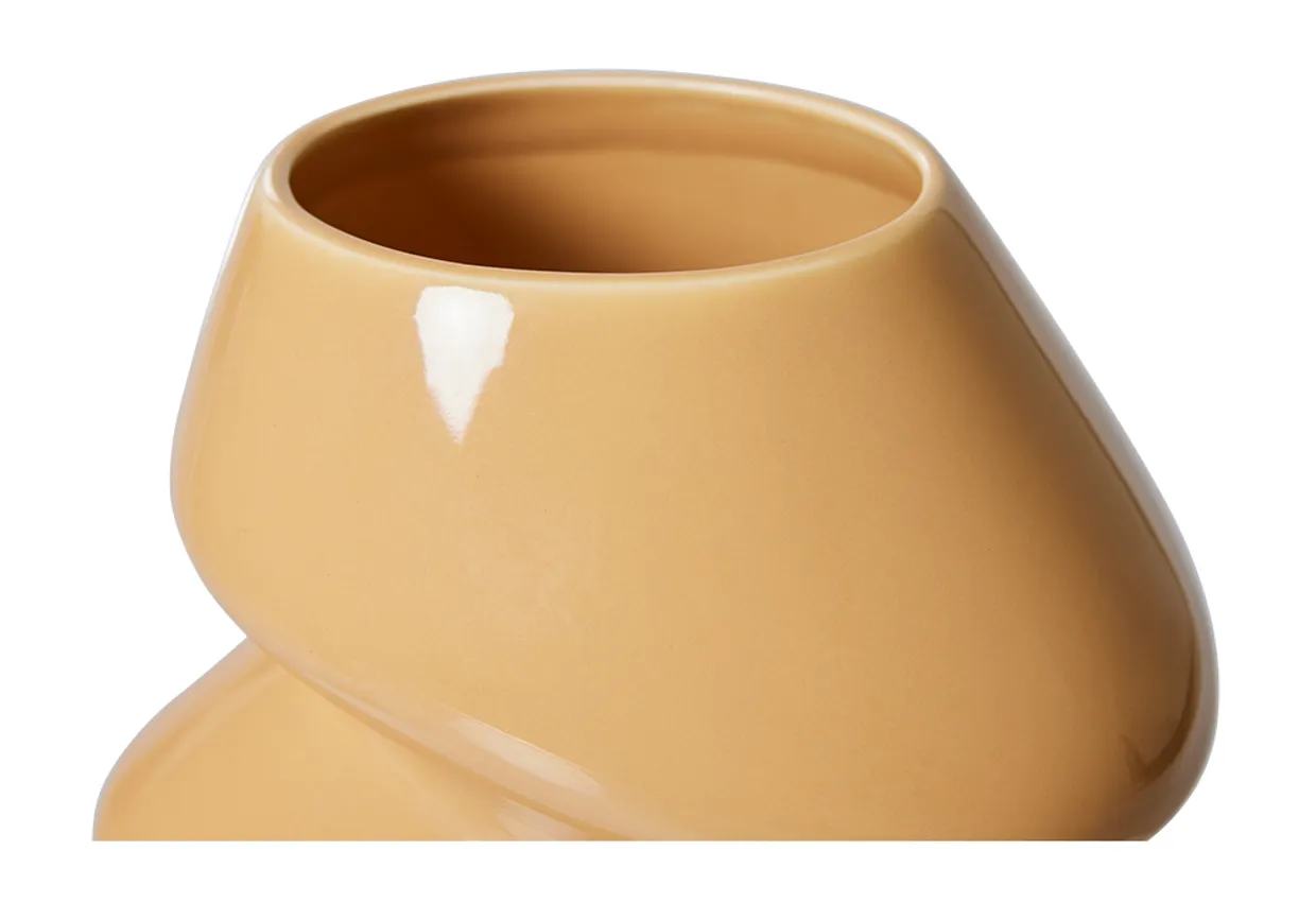 Ceramic vase organic cappuccino S