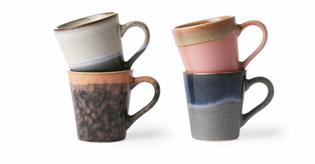 70s ceramics: espresso mugs, polaris (set of 4)