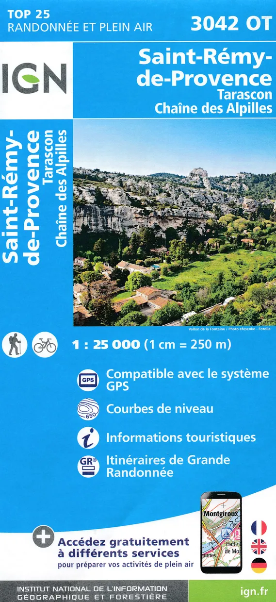 Wandelkaart - Topografische kaart 3042OT Saint-Rémy-de-Provence | IGN