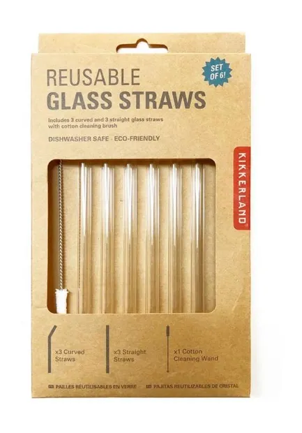 Reusable glass straws