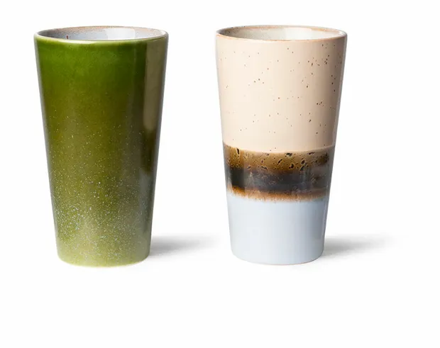 70s ceramics: latte mugs, alpha (set of 2)