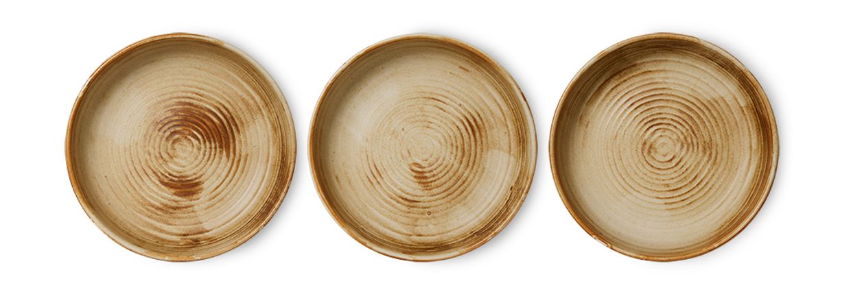 Chef ceramics: deep plate L, rustic cream/brown