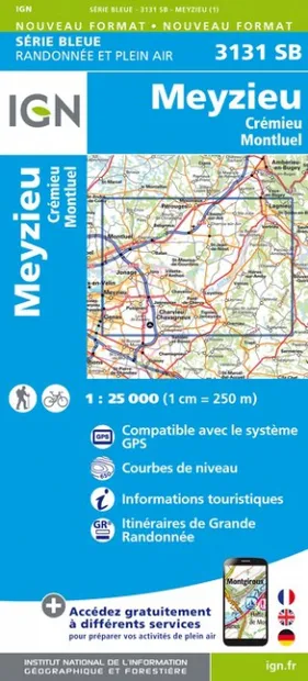Wandelkaart - Topografische kaart 3131SB Meyzieu | IGN - Institut Géog