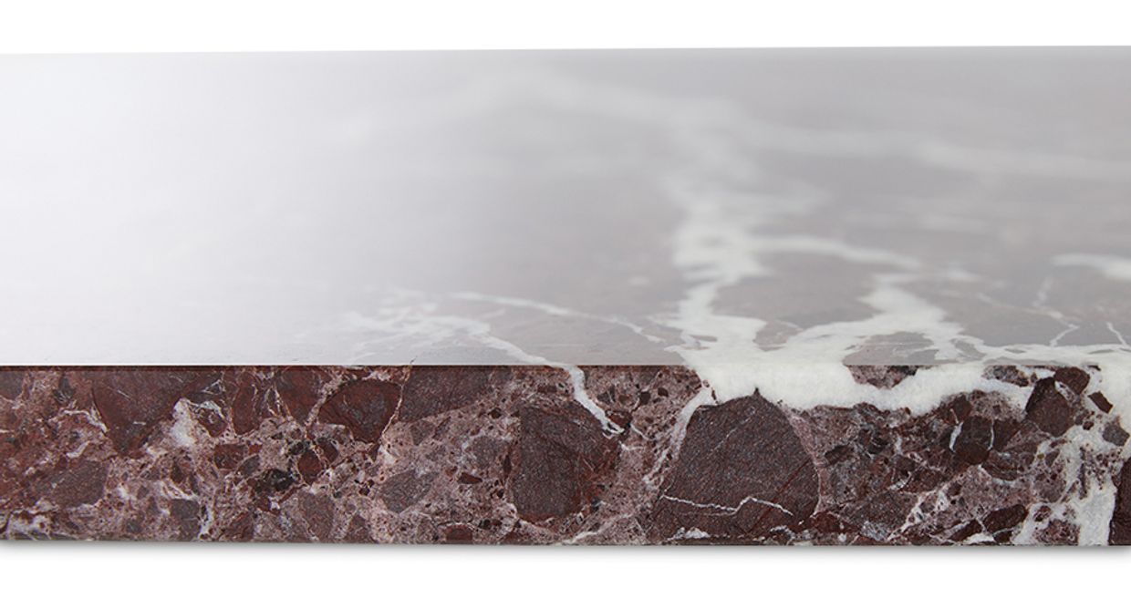 Marble cutting board, burgundy polished