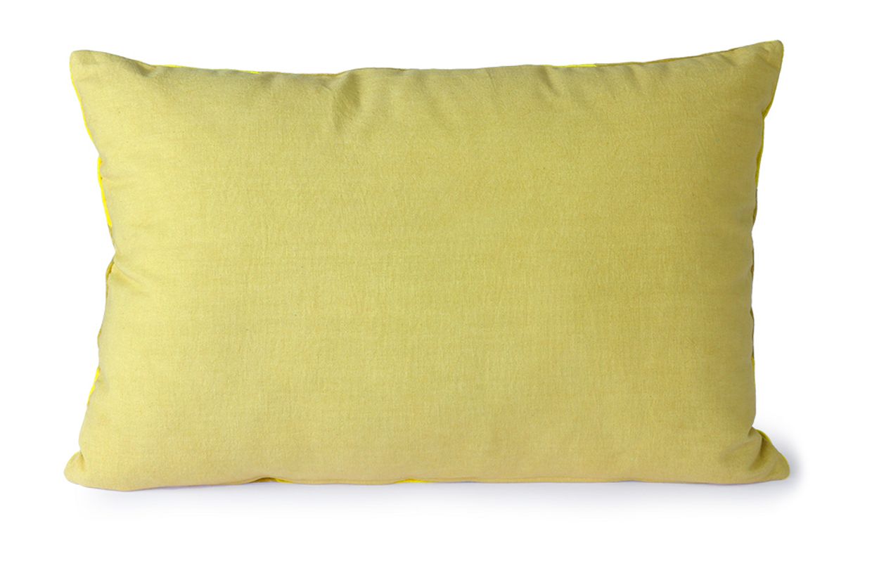 Striped velvet cushion yellow/green (40x60)
