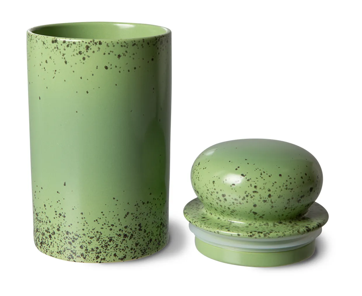 70s ceramics: storage jar, kiwi