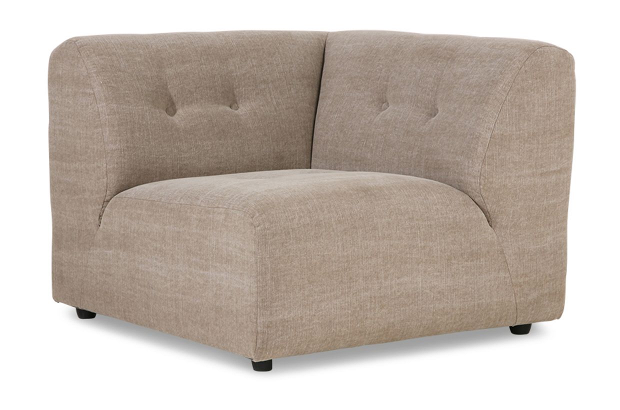 Vint couch: element right, linen blend, taupe