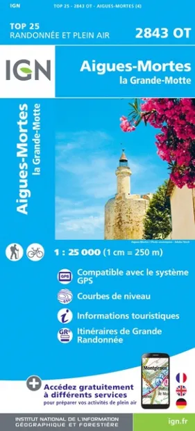 Wandelkaart - Topografische kaart 2843OT Aigues - Mortes - La Grande M