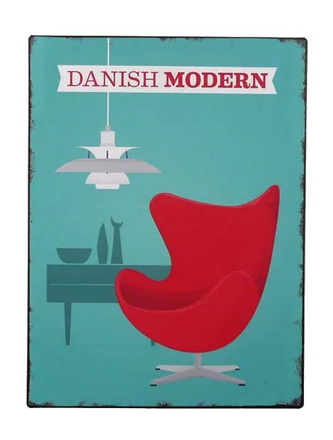 Tekstbord: "Danish Modern"