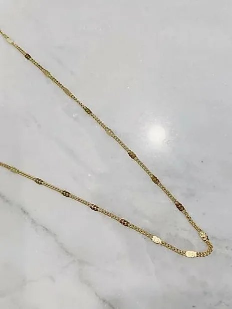 Flat dot necklace gold
